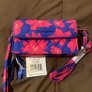 Vera Bradley Pink and Blue Floral Crossbody Bag